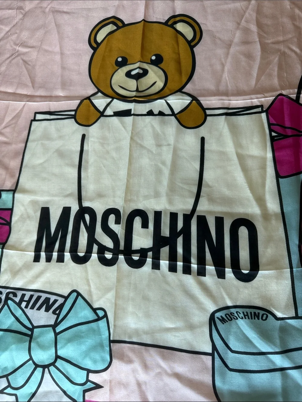 Moschino Teddy silk scarf
